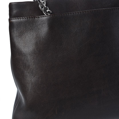 Chanel Caviar Large CC Tuck Tote Dark Brown 13 of 17