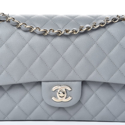 Chanel Caviar Quilted Medium Double Flap Grey 10 of 10