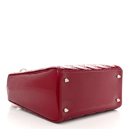 Christian Dior Patent Cannage Medium Lady Dior Burgundy Red 4 of 10