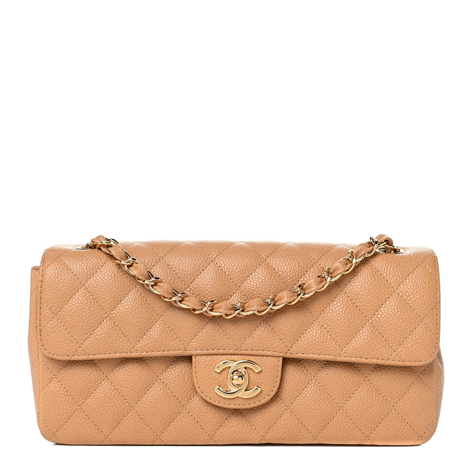 Chanel Caviar Quilted East West Flap Beige 1 of 8