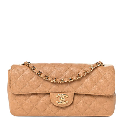 Chanel Caviar Quilted East West Flap Beige 1 of 8