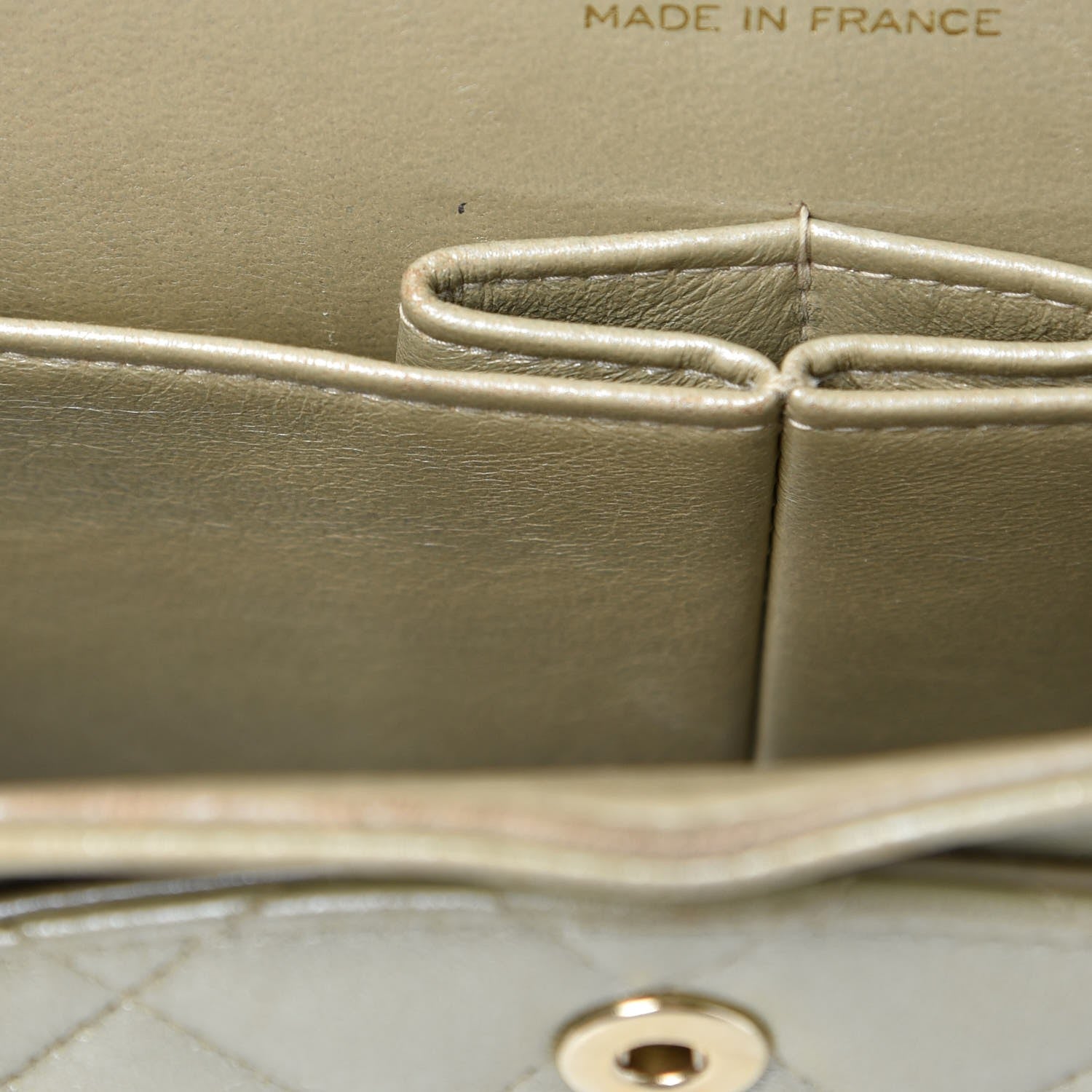 Chanel Metallic Lambskin Quilted Medium Double Flap Light Gold 8 of 22