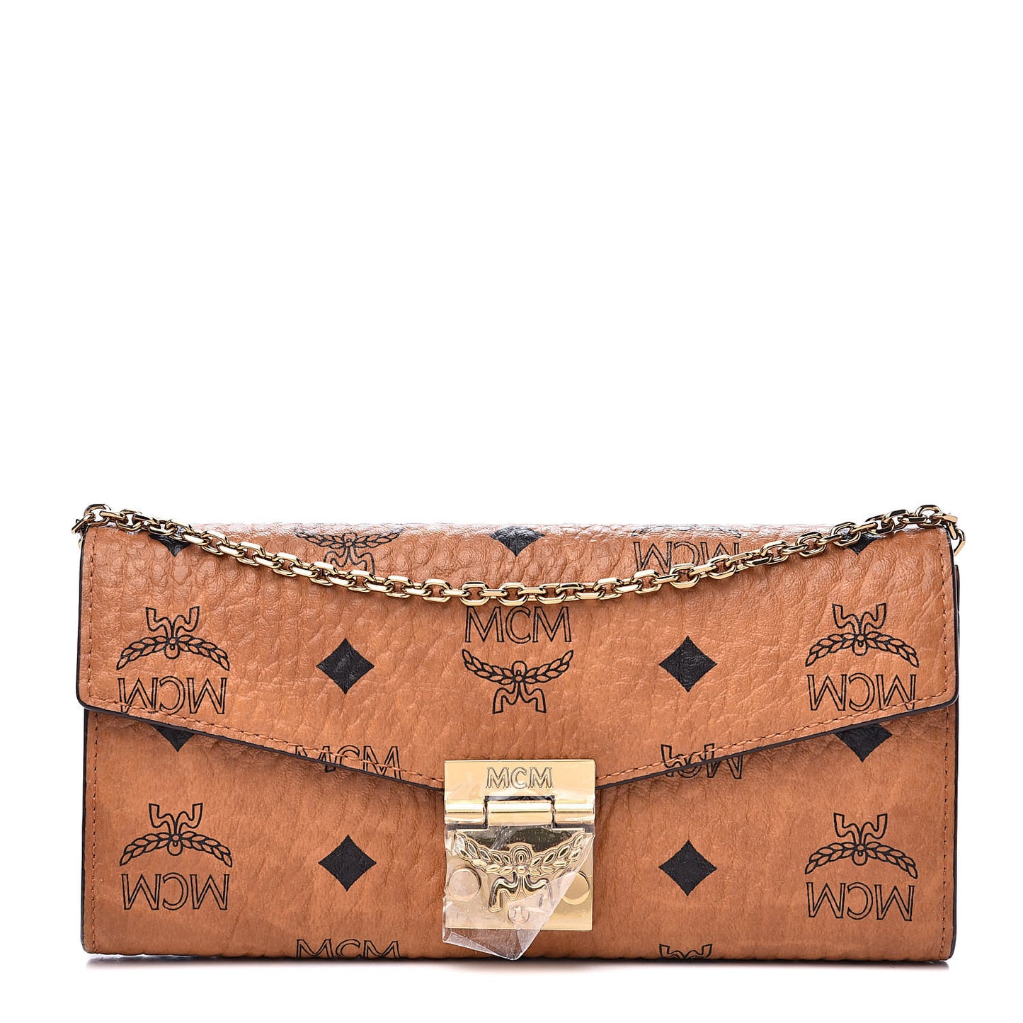 Visetos Large Patricia Wallet On Chain Cognac