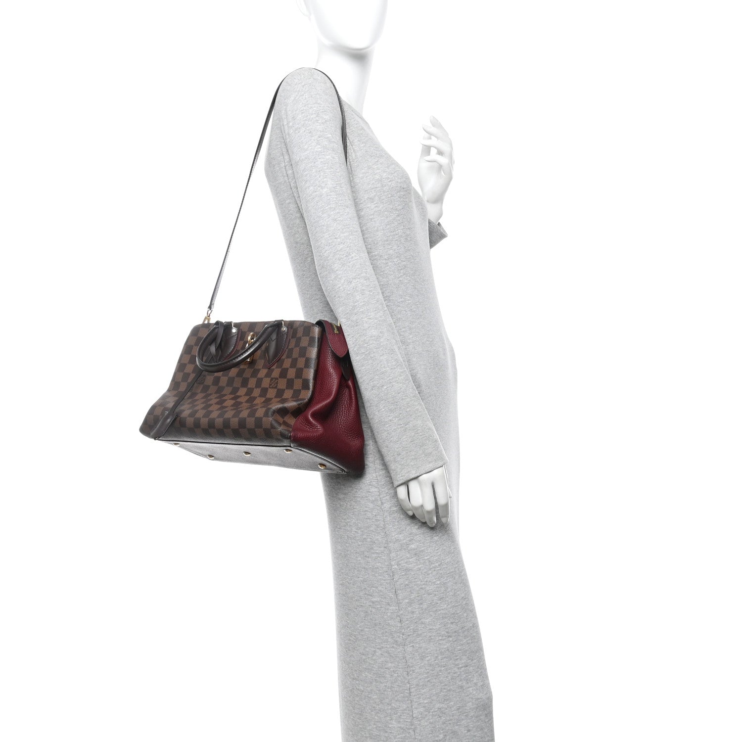 Louis Vuitton Cuir Taurillon Damier Ebene Normandy Bordeaux 2 of 11