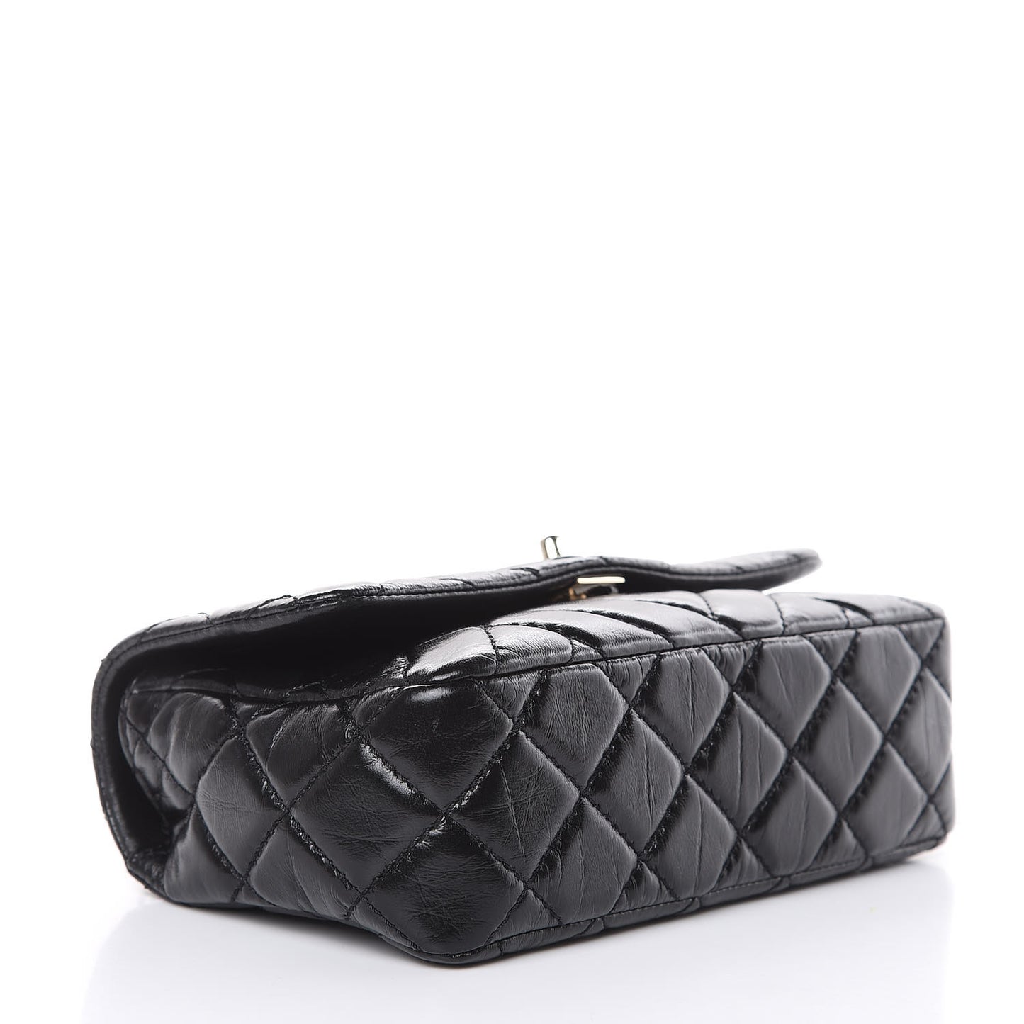 Shiny Lambskin Quilted Small Montcoco Flap Black