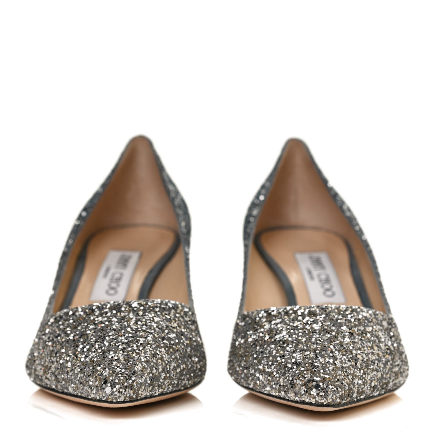 Jimmy Choo Glitter Pointy Toe Romy 60 Pumps 39 Silver Dusk Blue 2 of 10