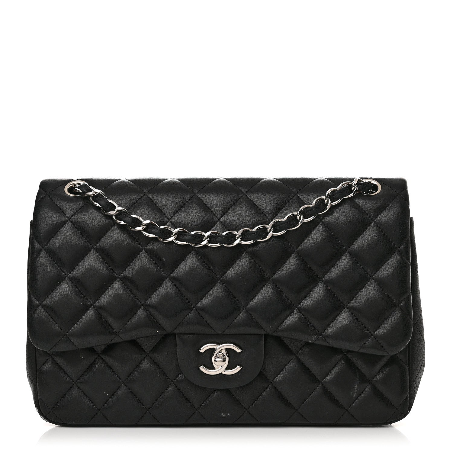 Chanel Lambskin Quilted Jumbo Double Flap Black 1 of 18