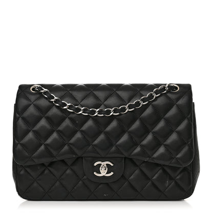 Chanel Lambskin Quilted Jumbo Double Flap Black 1 of 18