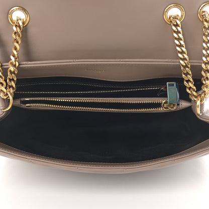 Saint Laurent Calfskin Y Quilted Monogram Medium Loulou Chain Satchel Dark Beige 5 of 8