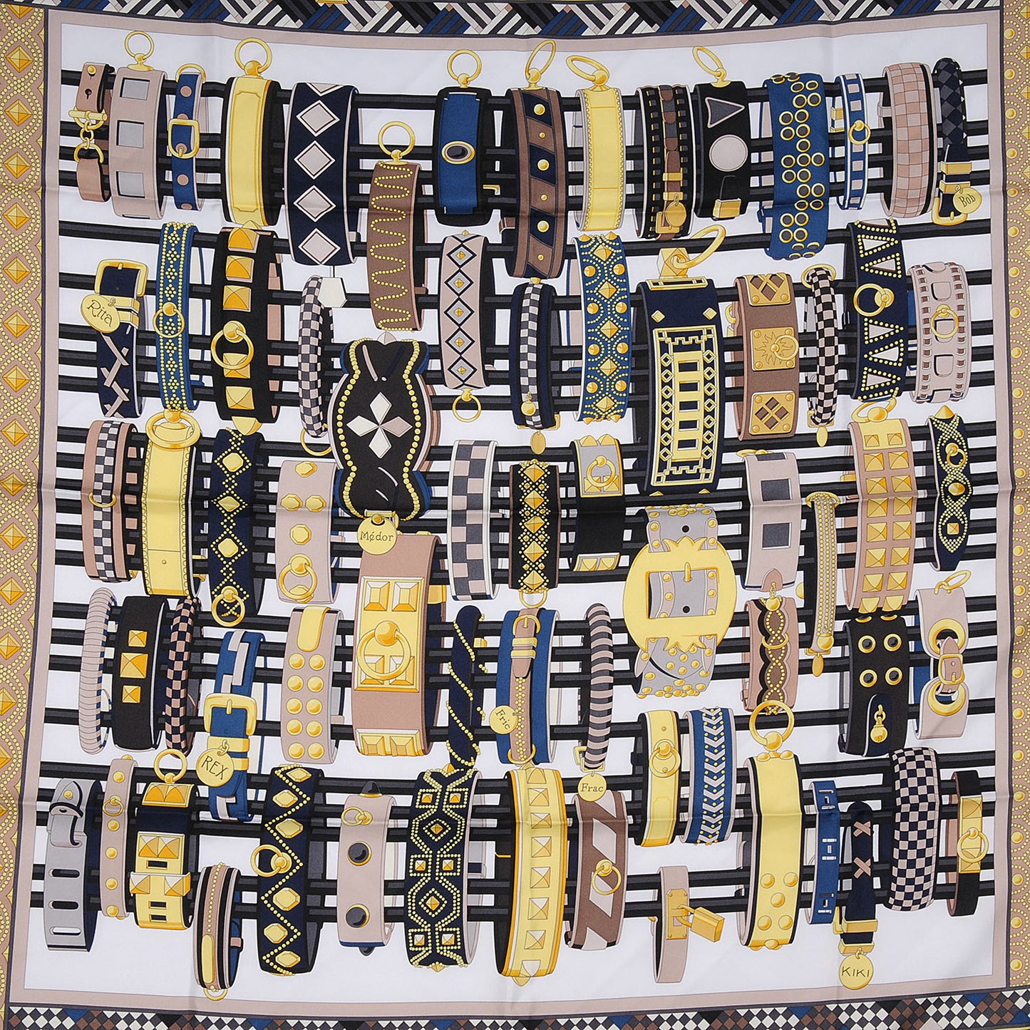 Silk Colliers de Chiens Scarf 90 Jaune