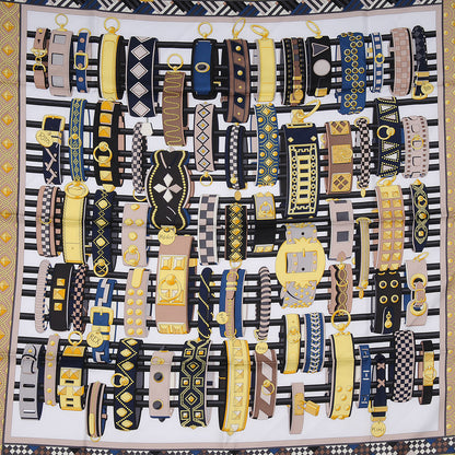 Hermes Silk Colliers de Chiens Scarf 90 Jaune 1 of 5