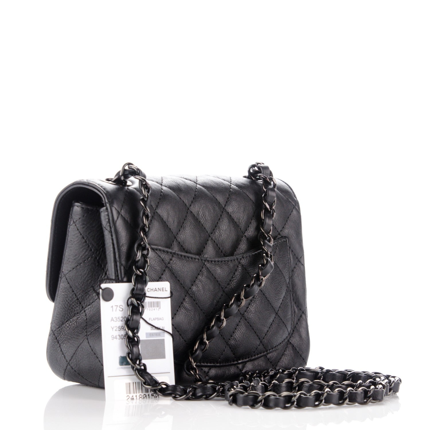 Chanel Calfskin Quilted Mini Square Flap So Black 3 of 8