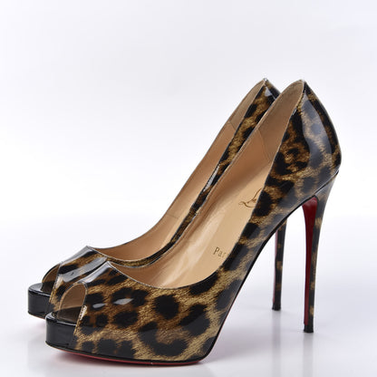 Christian Louboutin Patent Leopard New Very Prive 120 Pumps 38.5 Black 3 of 8