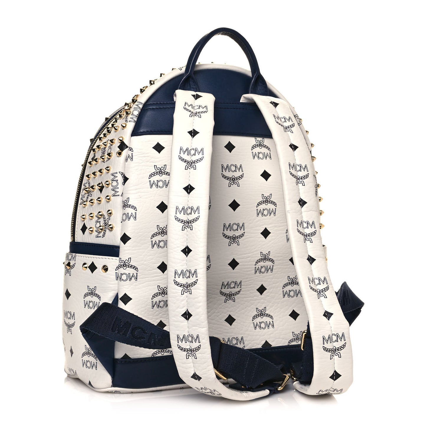 Visetos Swarovski Studded Small Diamond Backpack White