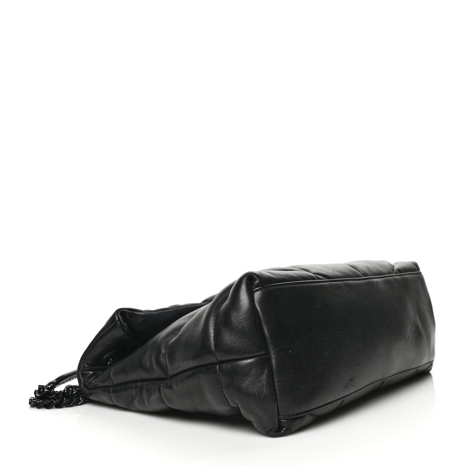 Saint Laurent Lambskin Quilted Medium Loulou Puffer Monogram Chain Satchel Black 4 of 7
