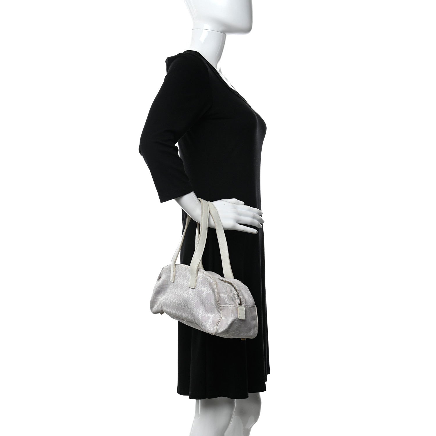 Chanel Nylon Travel Bowler White 2 of 16