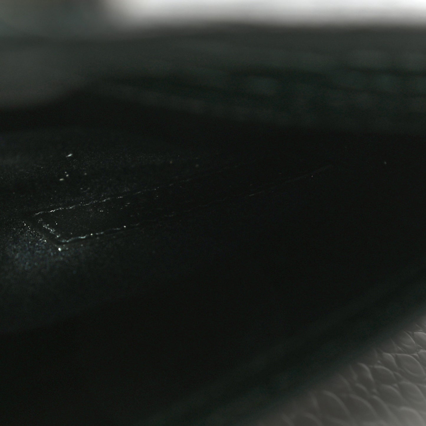 Calfskin Crocodile Embossed Uptown Monogram Clutch Dark Green