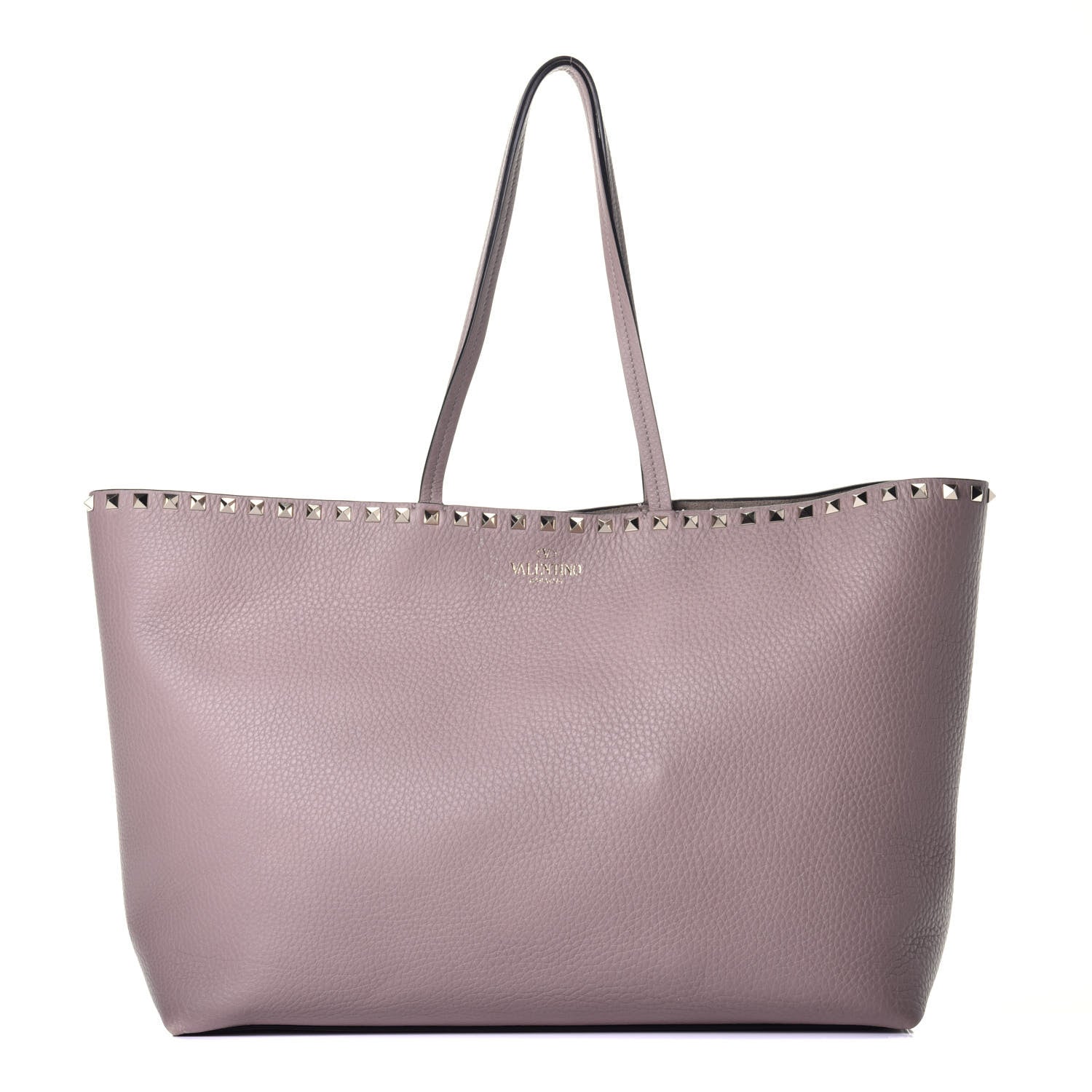 Valentino Garavani Grained Calfskin Rockstud Shoulder Tote Poudre 2 of 9