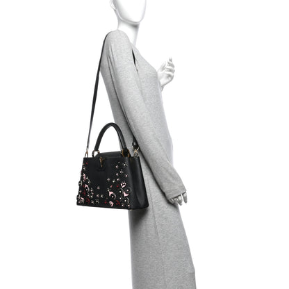 Louis Vuitton Taurillon Mechanical Flowers Capucines PM Black 2 of 11