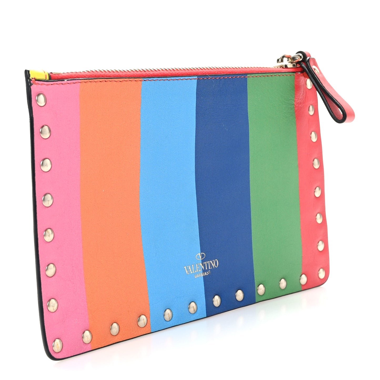 Vitello 1973 Small Rockstud Zip Pouch Multicolor