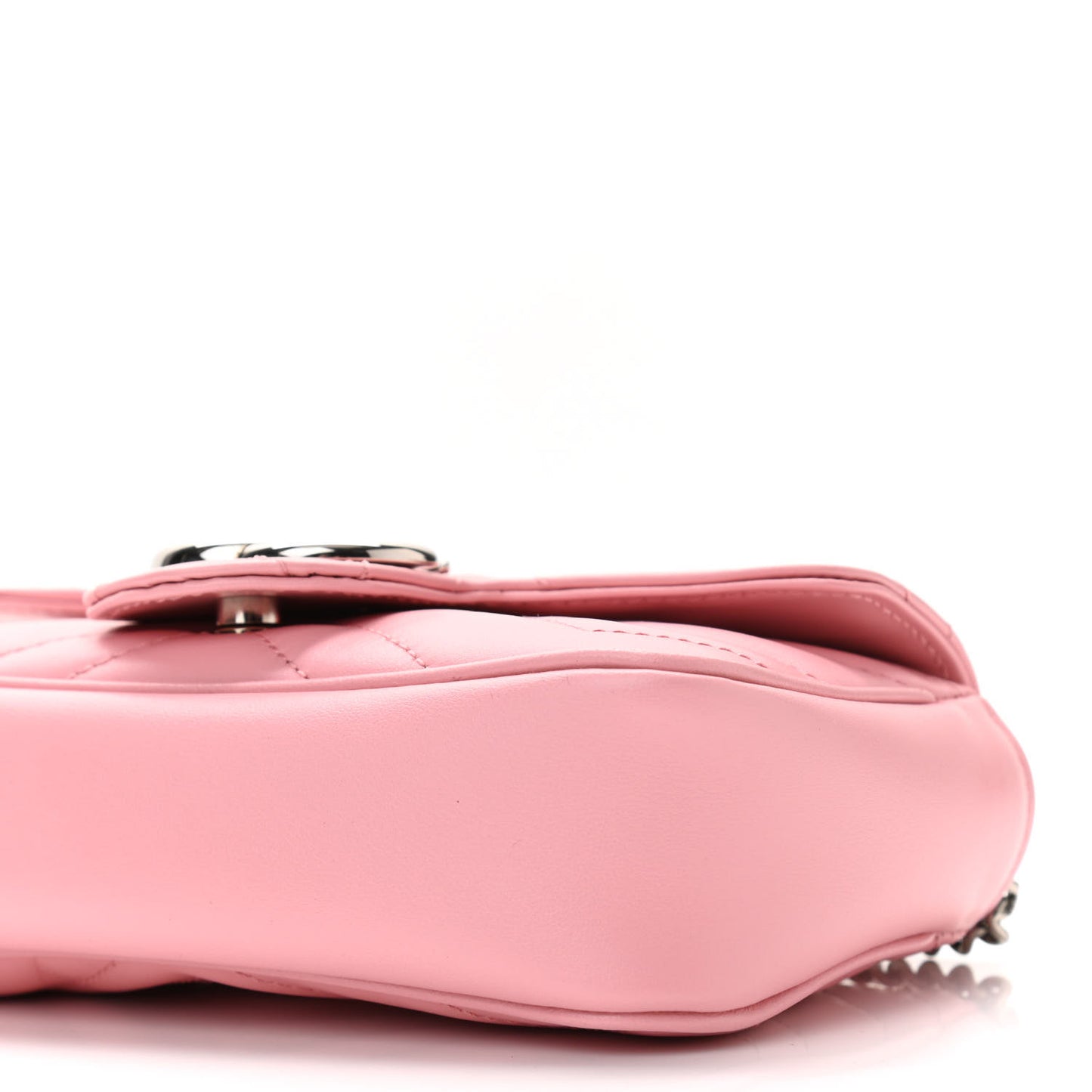 Calfskin Matelasse Super Mini GG Marmont Shoulder Bag Wild Rose