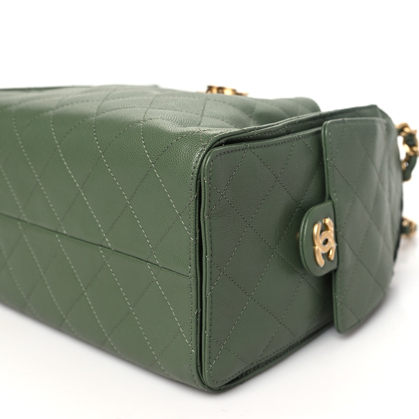 Caviar Quilted Small Chanel 25 Handbag Khaki