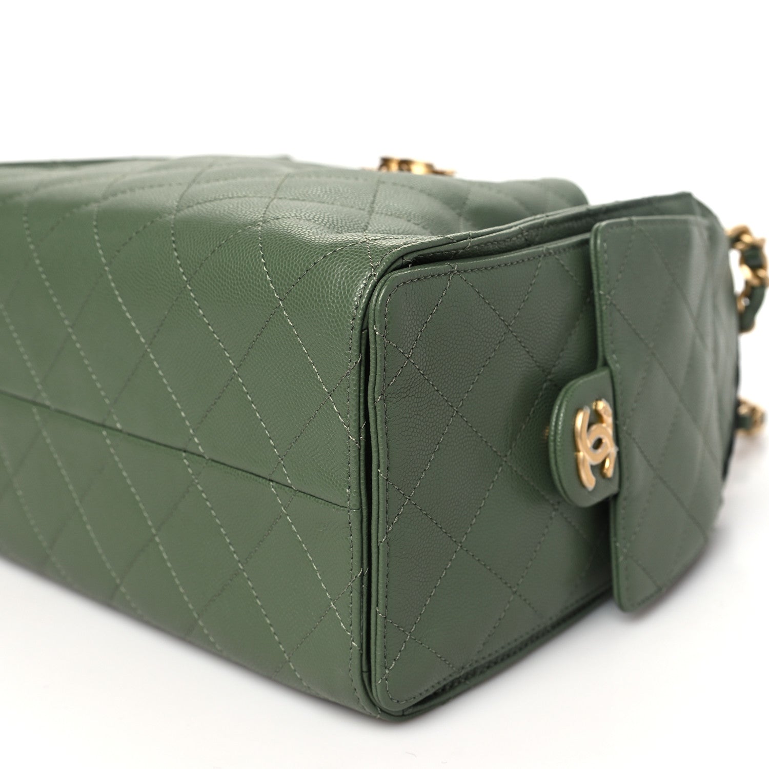 Chanel Caviar Quilted Small Chanel 25 Handbag Khaki 10 of 10