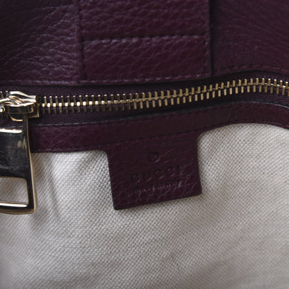Gucci Pebbled Calfskin Medium Bamboo Shopper Tote Burgundy 9 of 12