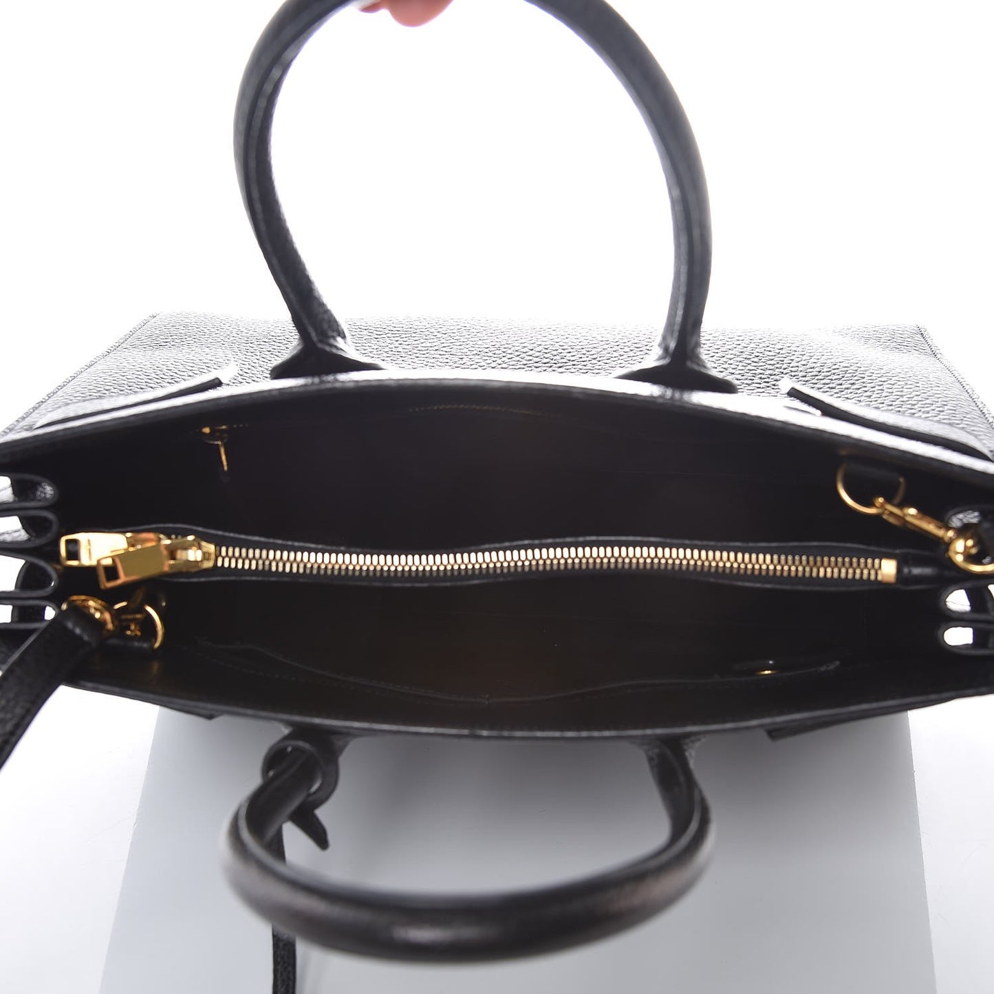 Grained Calfskin Small Sac De Jour Black