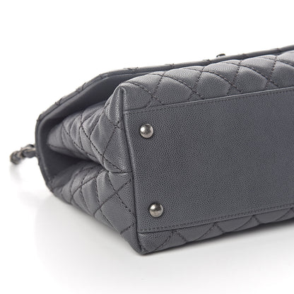 Chanel Caviar Quilted Small Coco Handle Flap Gray 8 of 10