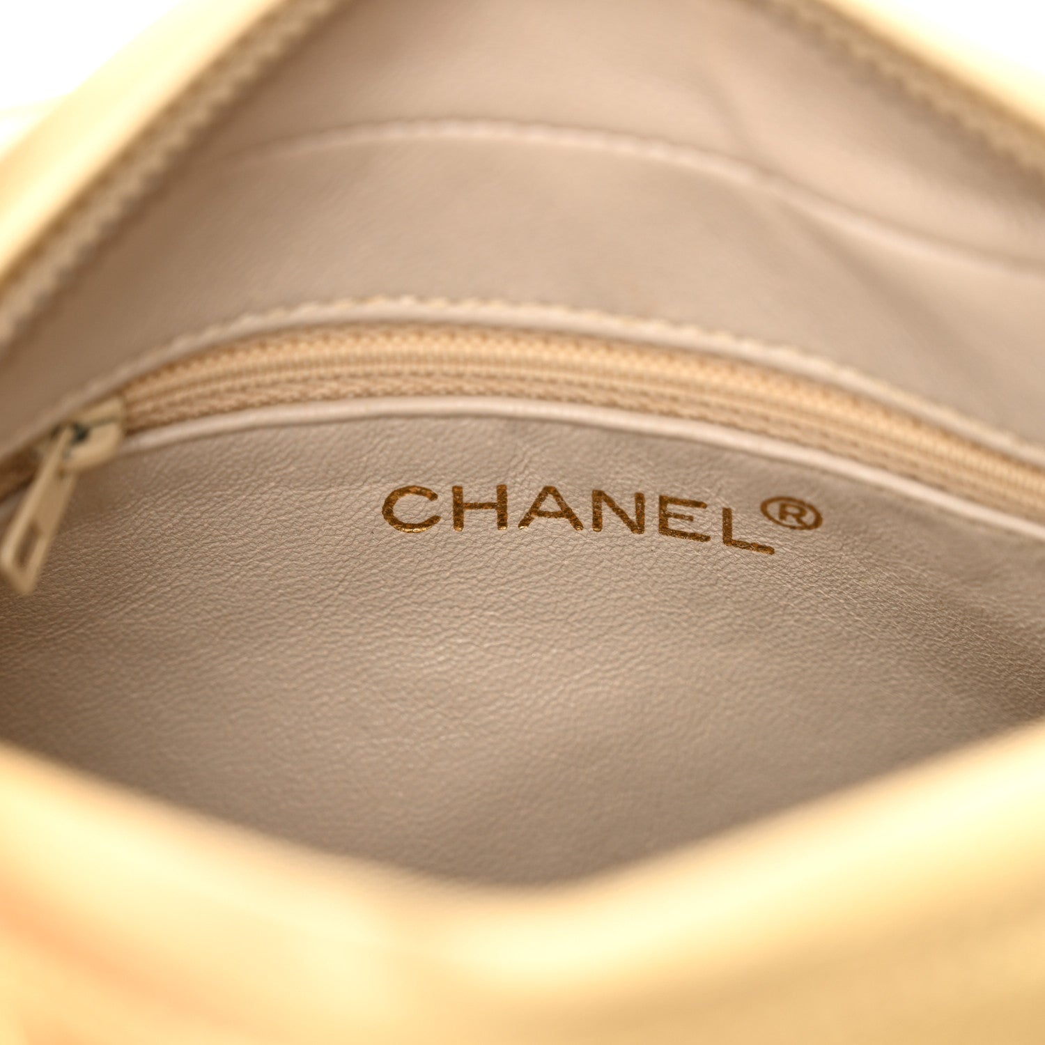 Chanel Metallic Lambskin Quilted Camera Case Gold 6 of 14
