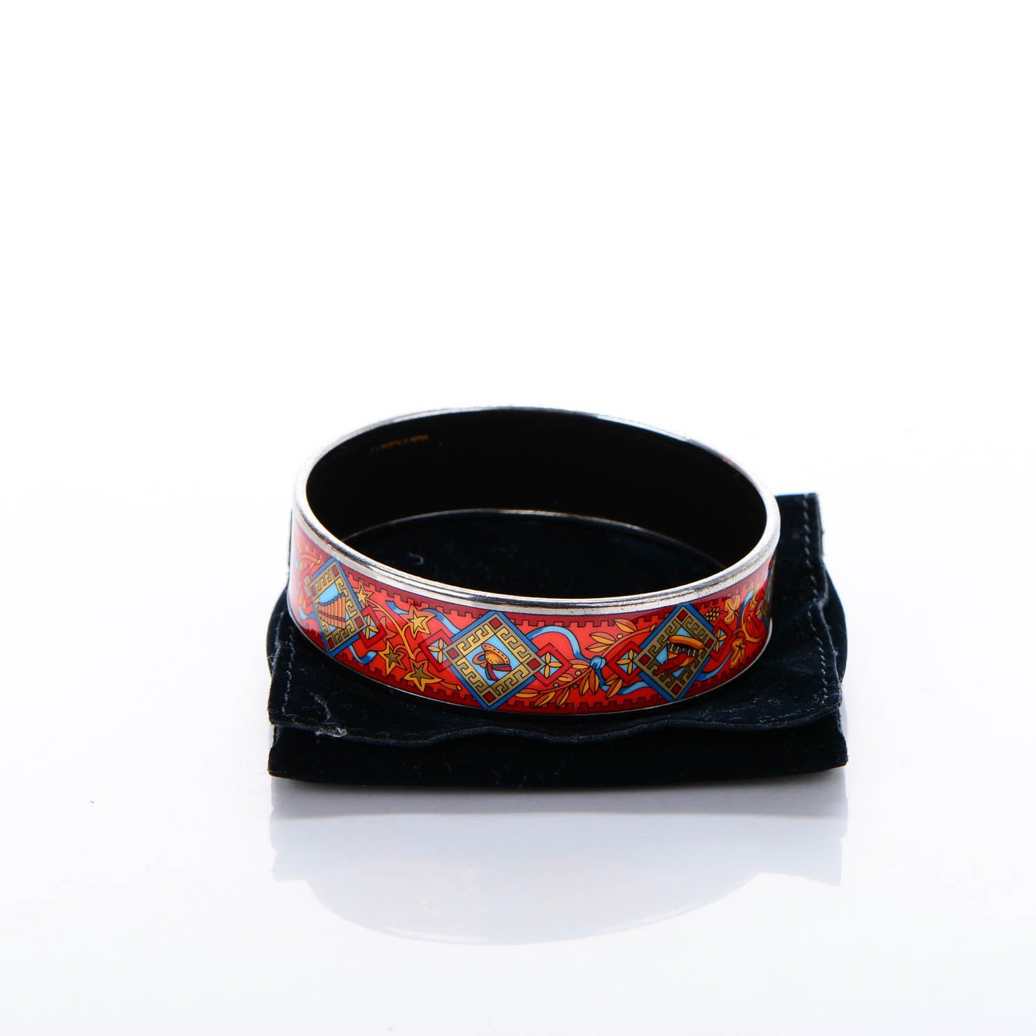 Hermes Enamel Printed Pilgrim Wide Bracelet 65 5 of 5