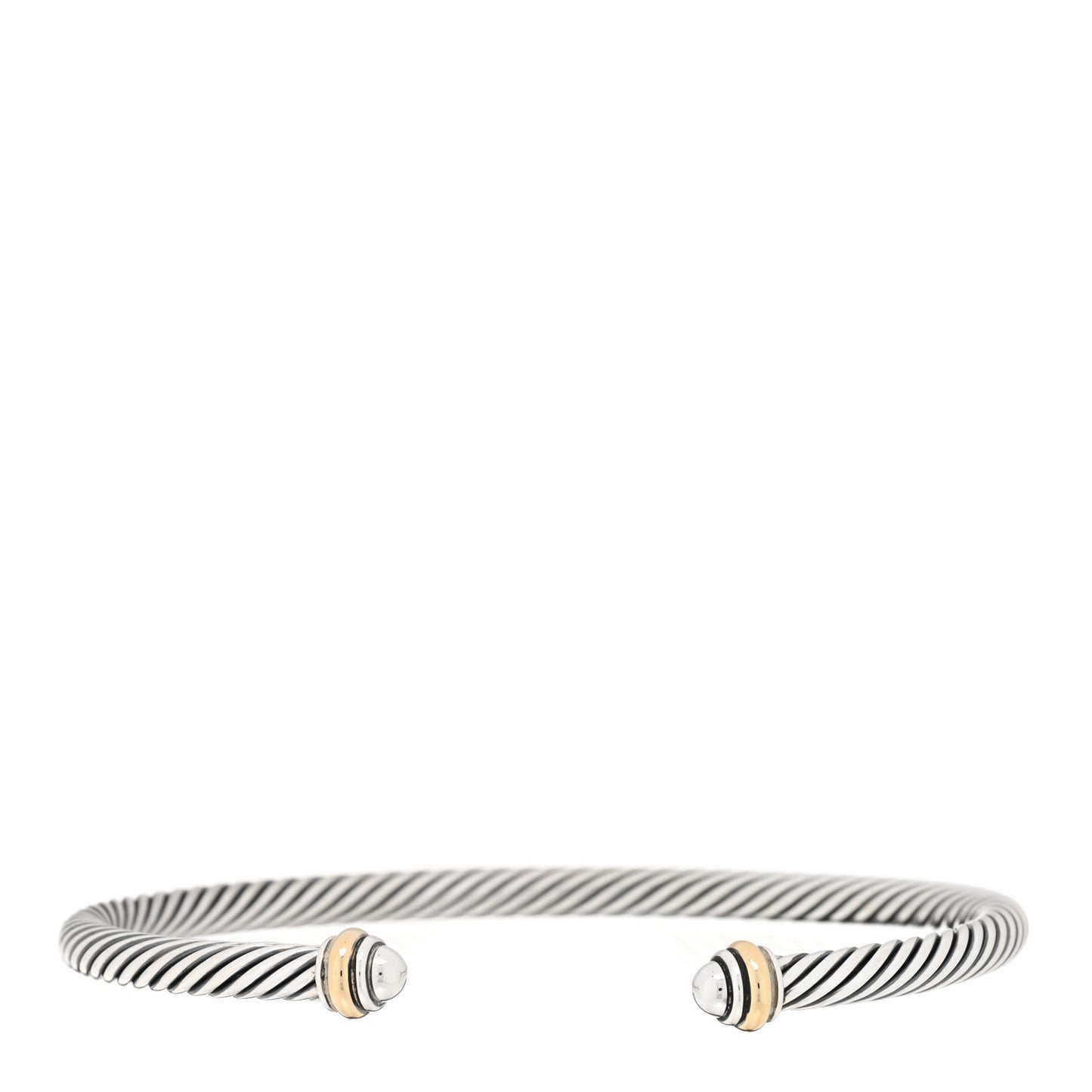 Sterling Silver 18K Yellow Gold 4mm Cable Classics Bracelet