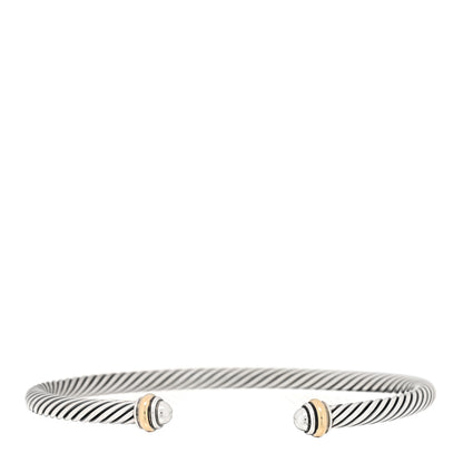 David Yurman Sterling Silver 18K Yellow Gold 4mm Cable Classics Bracelet 1 of 3