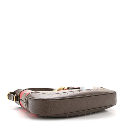 Gucci GG Supreme Monogram Web Geometric Small Jackie 1961 Beige Multicolor Brown Sugar 4 of 12