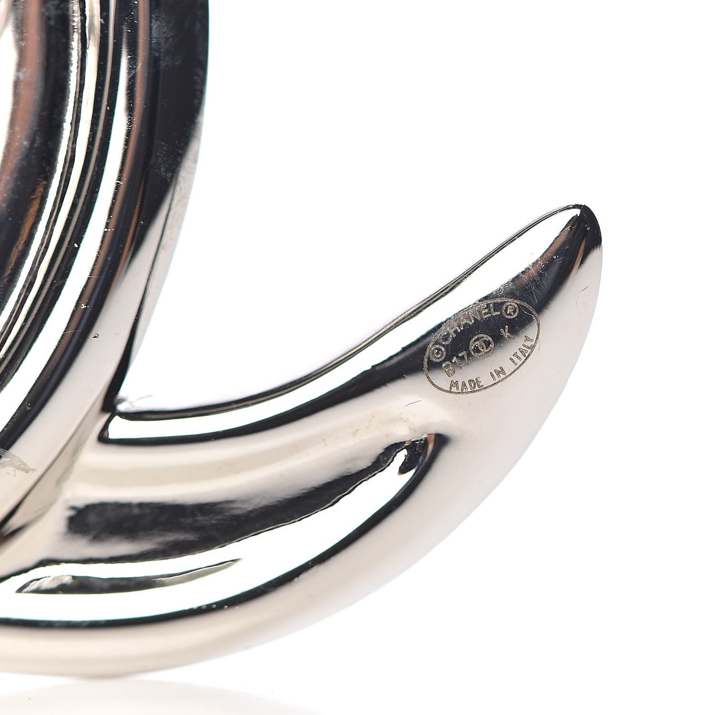 Baguette Crystal CC Brooch Silver