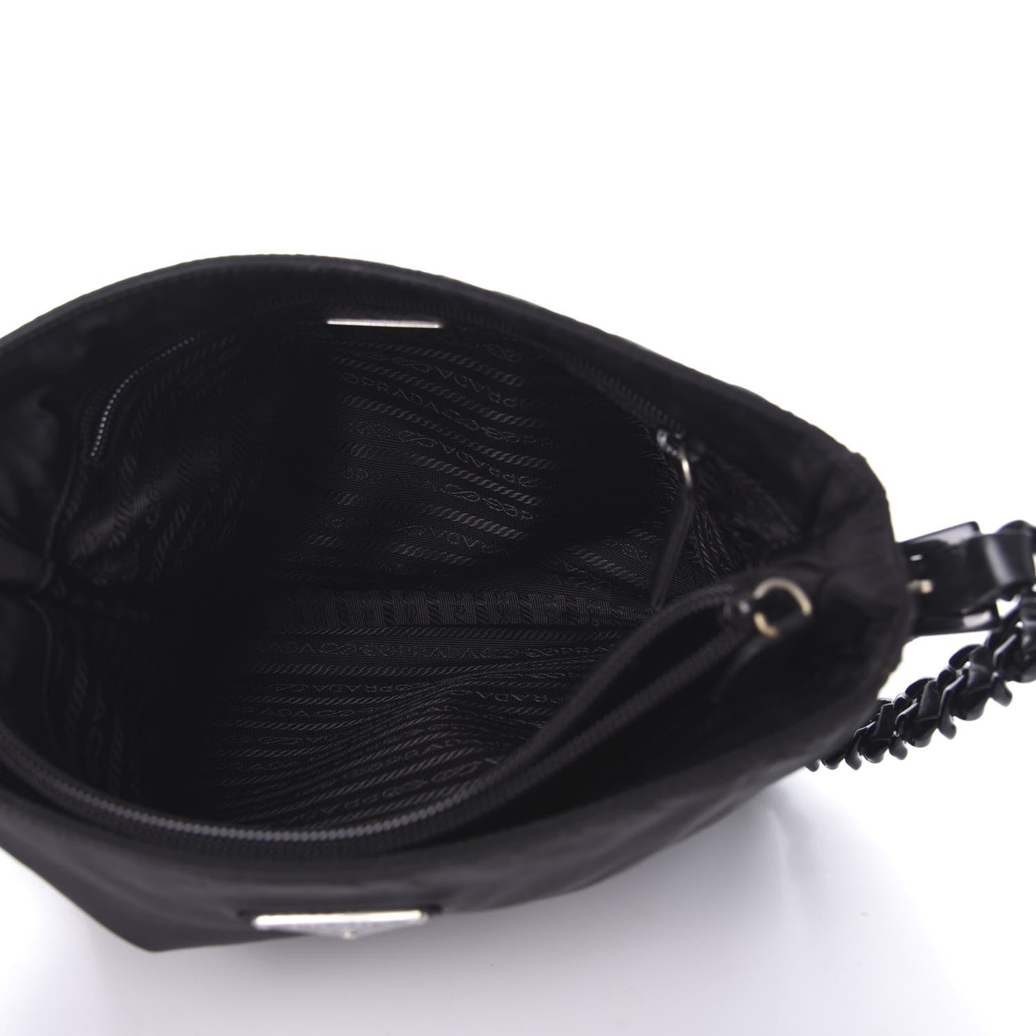 Prada Tessuto Nylon Chain Shoulder Bag Black 4 of 8