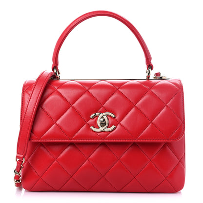 Chanel Lambskin Quilted Small Trendy CC Flap Dual Handle Bag Red 1 of 8
