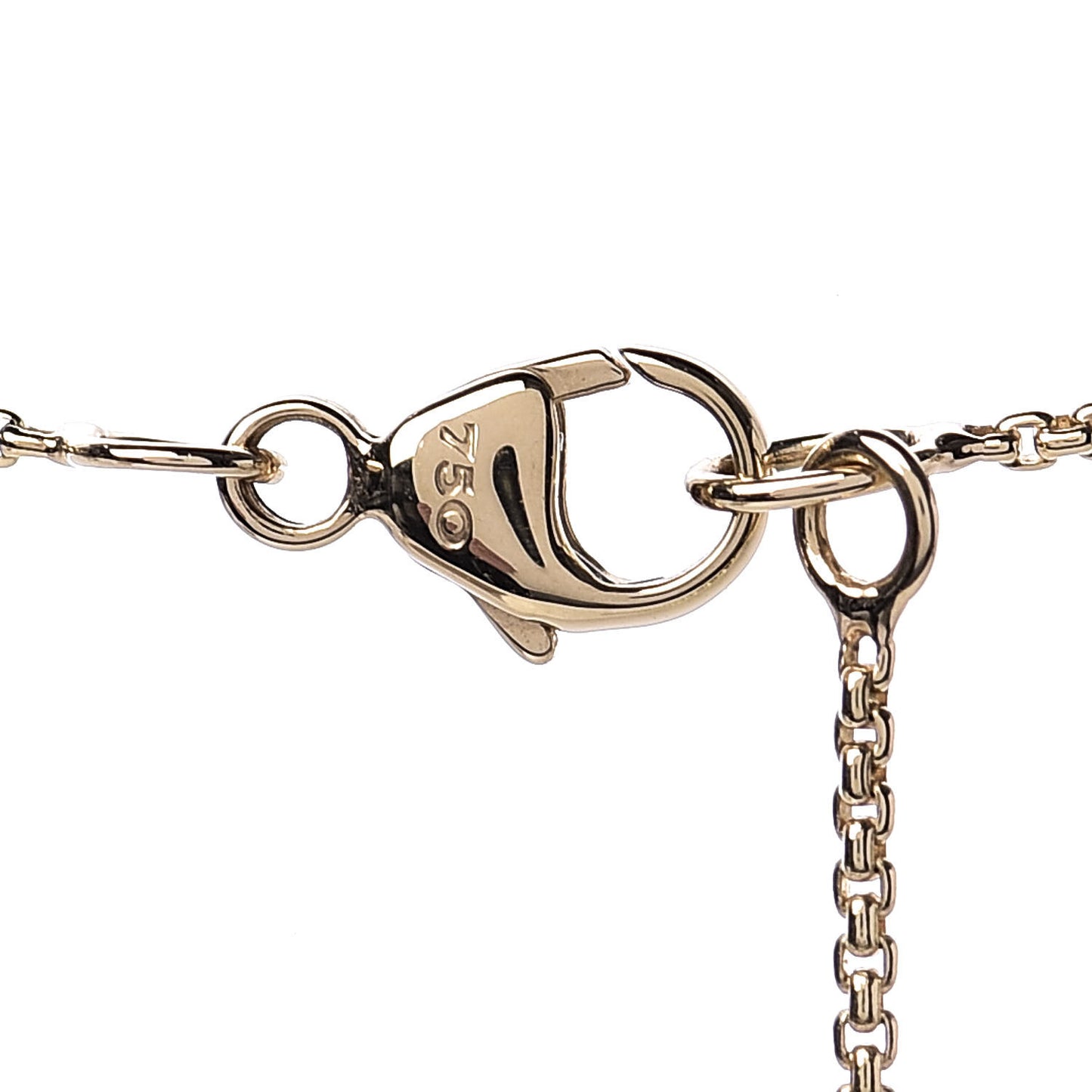 18K Yellow Gold Diamond 19mm Continuance Pendant Necklace