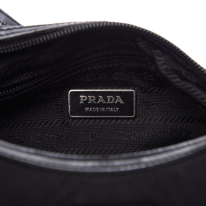 Prada Tessuto Nylon Vela Robot Triangle Hobo Black 8 of 10
