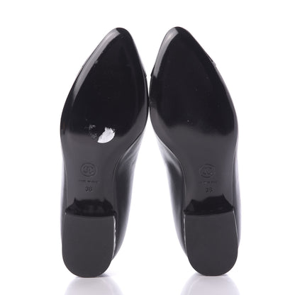 Chanel Lambskin Patent CC Cap Toe Mocassin Loafer 36 Black 5 of 10