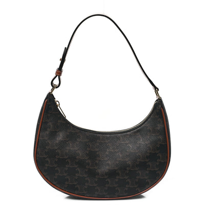 Celine Triomphe Canvas Calfskin Ava Shoulder Bag Tan 1 of 11