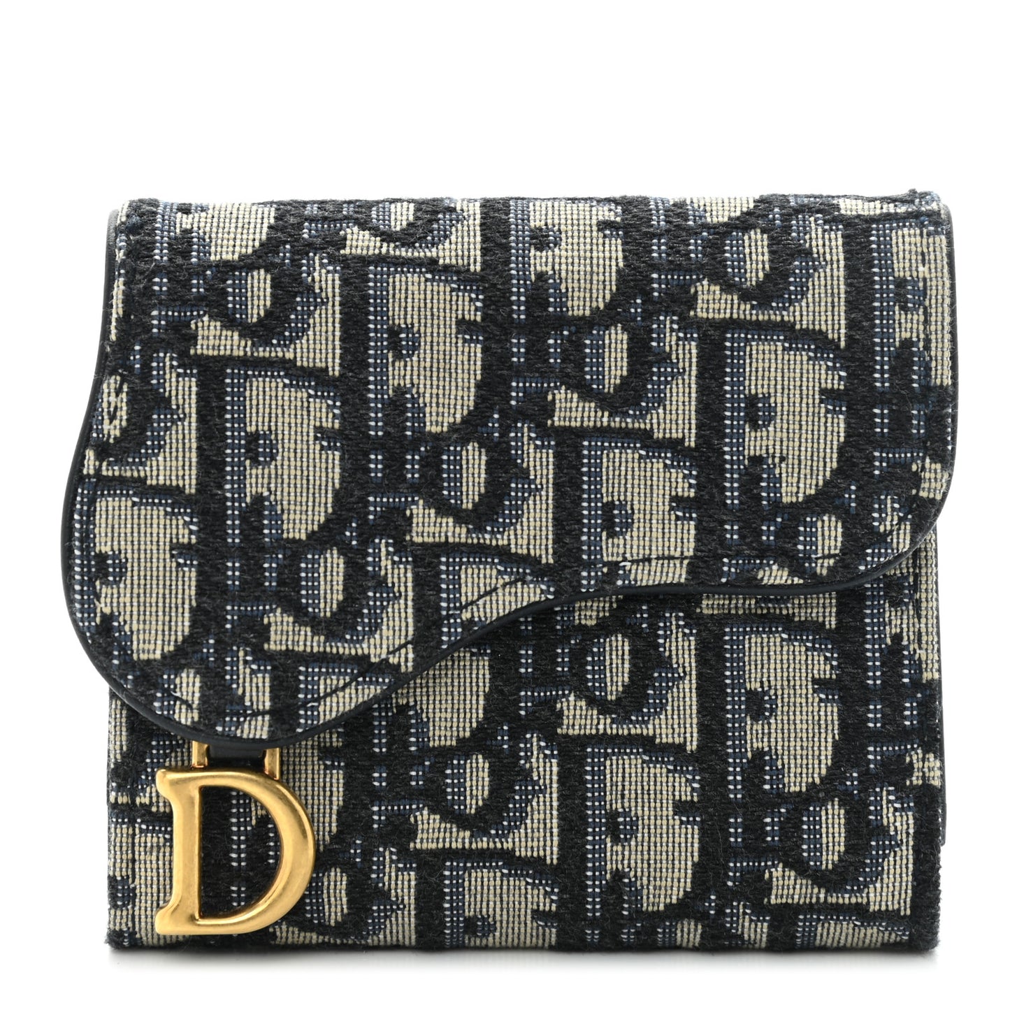 Oblique Saddle Lotus Wallet Blue