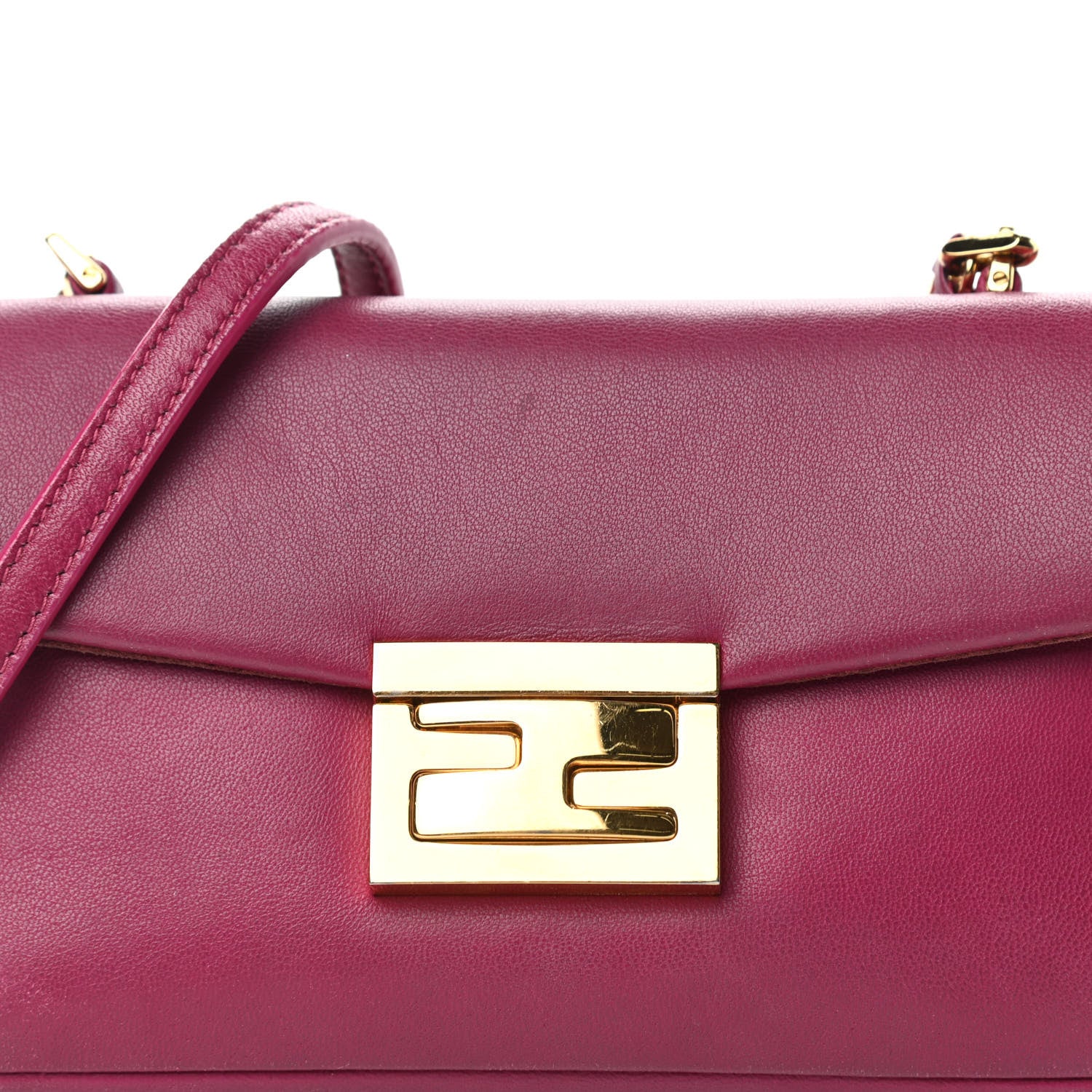 Fendi Shiny Nappa Mini Be Baguette Shoulder Bag Ciclamino 11 of 11