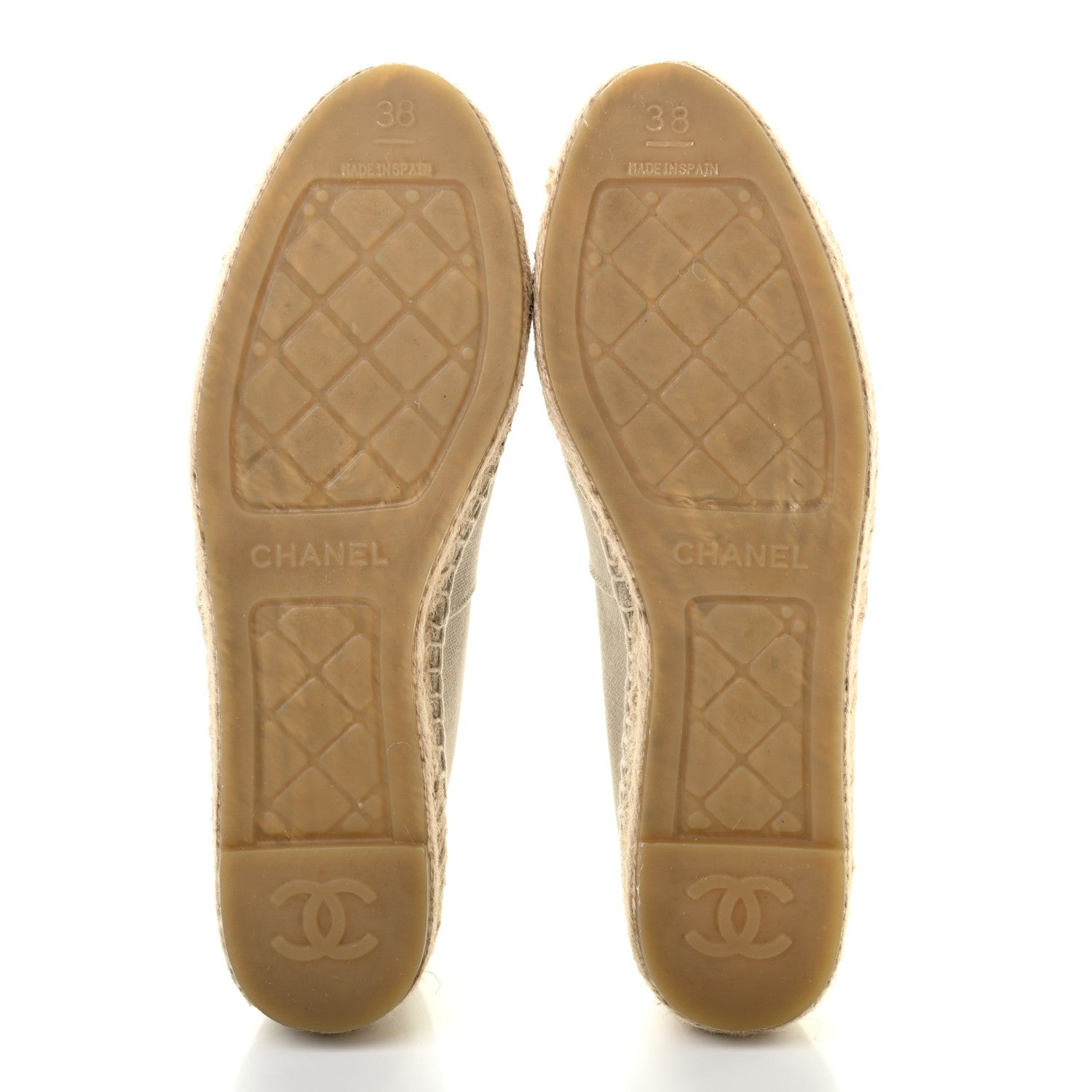Chanel Canvas Grosgrain CC Espadrilles 38 Light Green Black 5 of 7