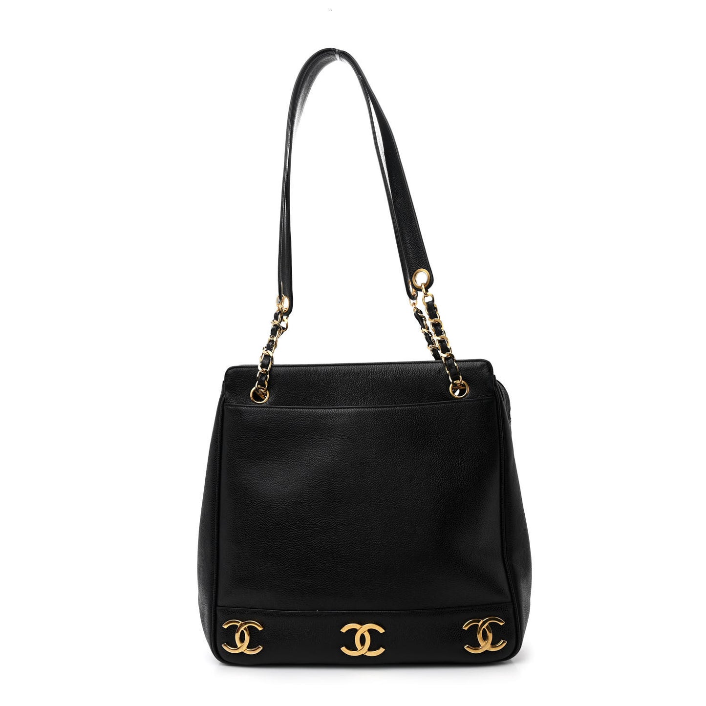 Caviar Triple CC Shoulder Bag Black