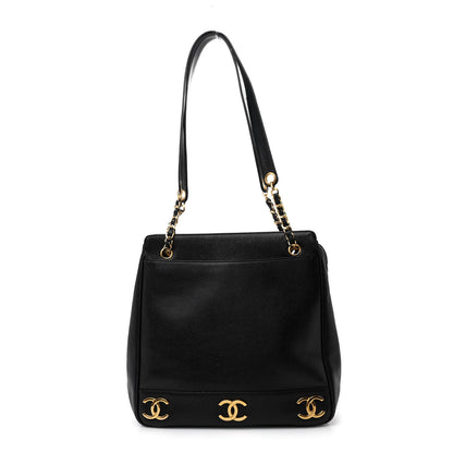 Chanel Caviar Triple CC Shoulder Bag Black 1 of 15