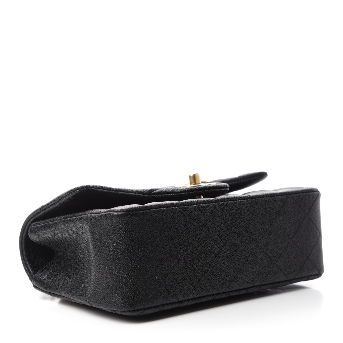 Caviar Quilted Mini Top Handle Rectangular Flap Black