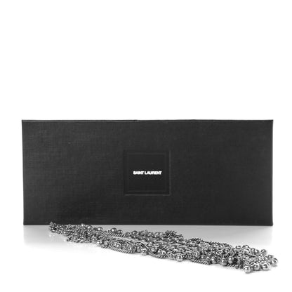 Saint Laurent Bell Bib Necklace Argent Oxide 5 of 5
