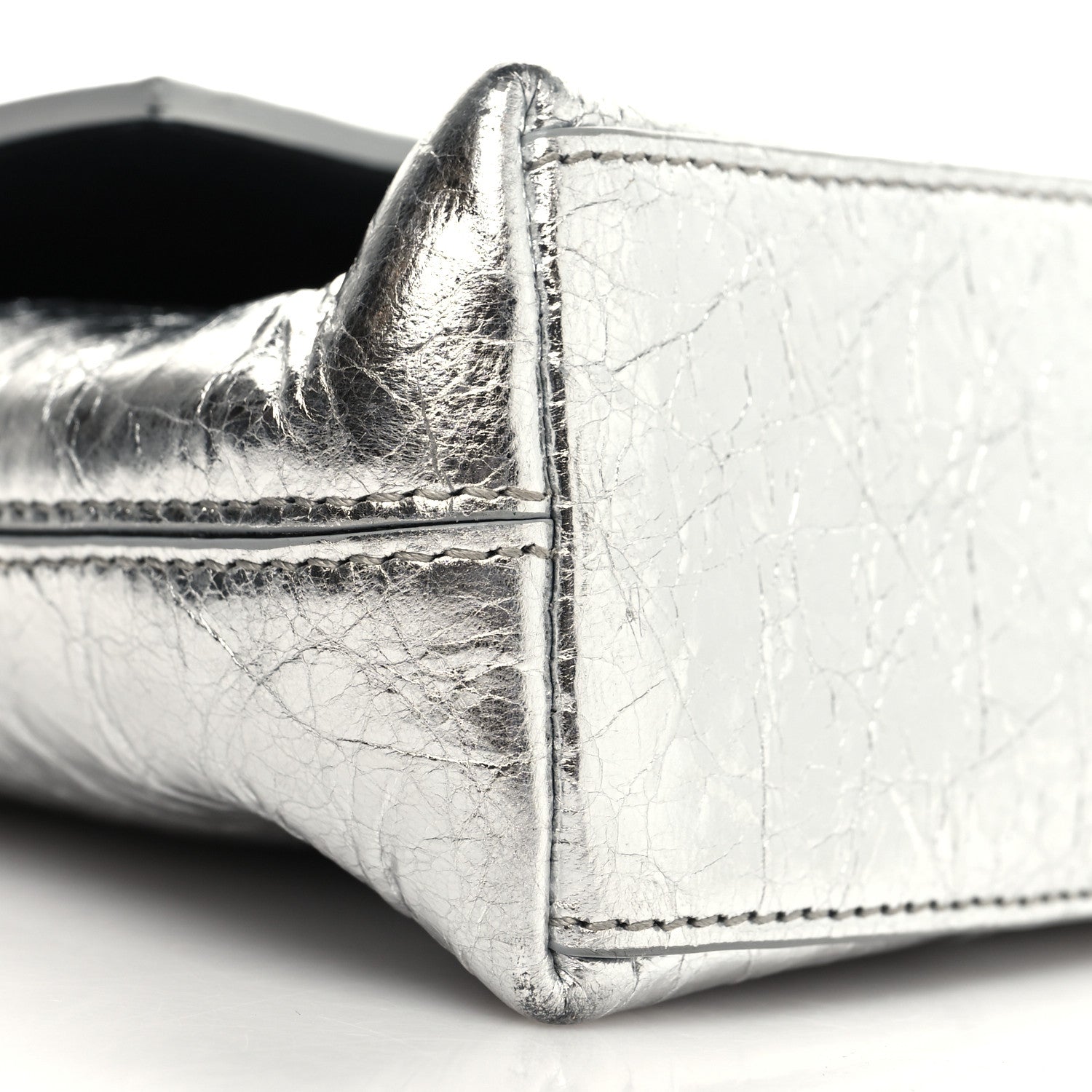 Balenciaga Metallic Calfskin Downtown Chain Shoulder Bag XS Silver 9 of 10